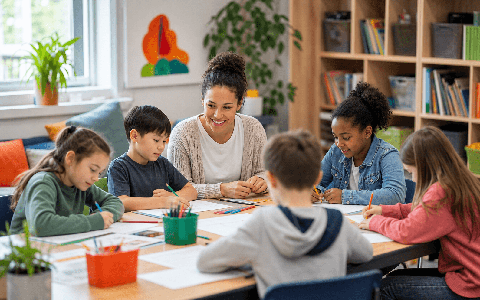 Children learning together in a structured day program